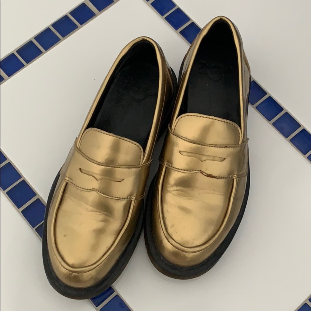 Dr. Martens Gold Leather Loafers